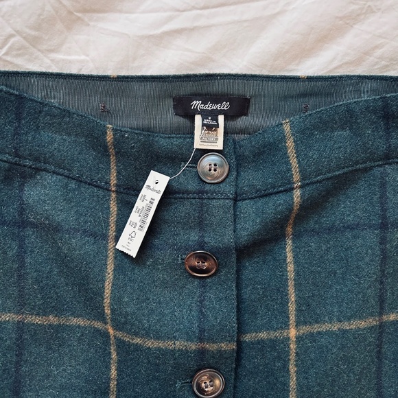 Madewell Wool Button-Front Mini Skirt in Windowpane - Picture 6 of 8